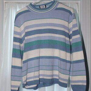striped blue sweater